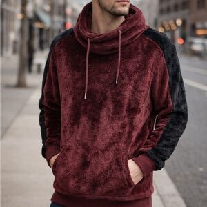 INC International Concepts Men's Maroon and Black Turtleneck Sweater